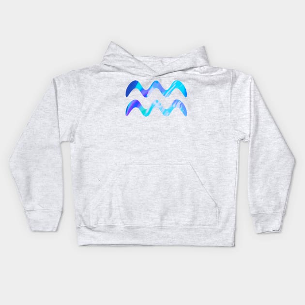 Aqua Holographic Symbol Kids Hoodie by lolosenese